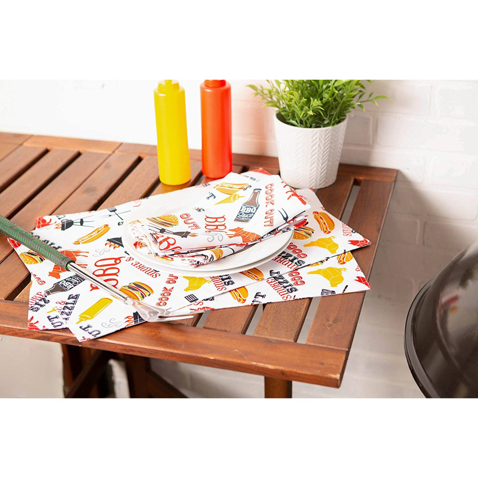Bbq Fun Print Outdoor Placemat (Set of 6)